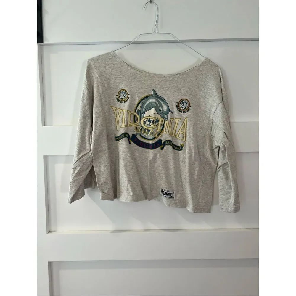 Vintage Aspen Athletic Hardbody Virginia Beach Crop top gray 80s
